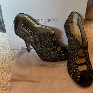 Calf fishnet jimmy choo heels - brand new!!